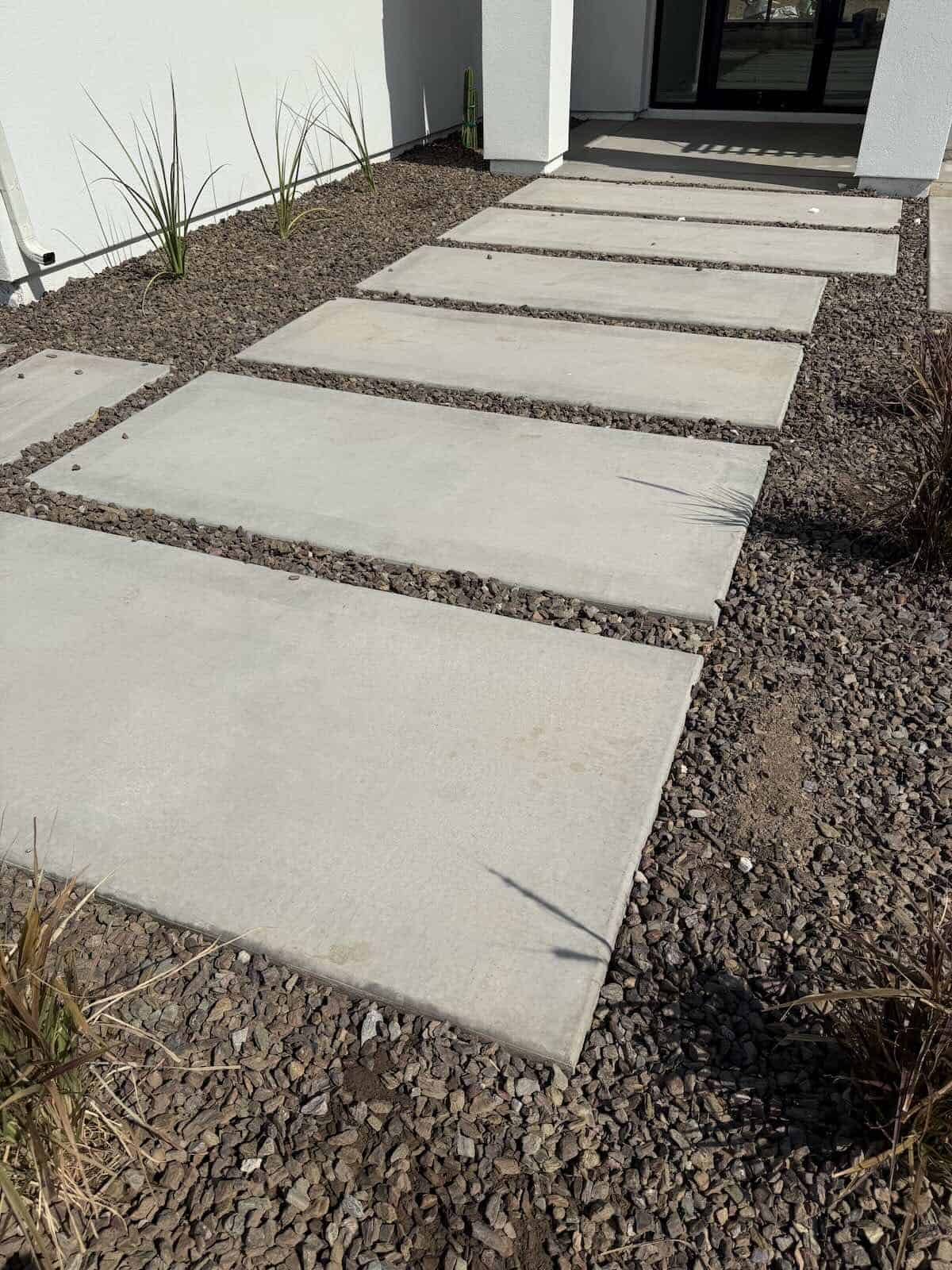 Dull Stained Grey Base Patio Before Stone Spray